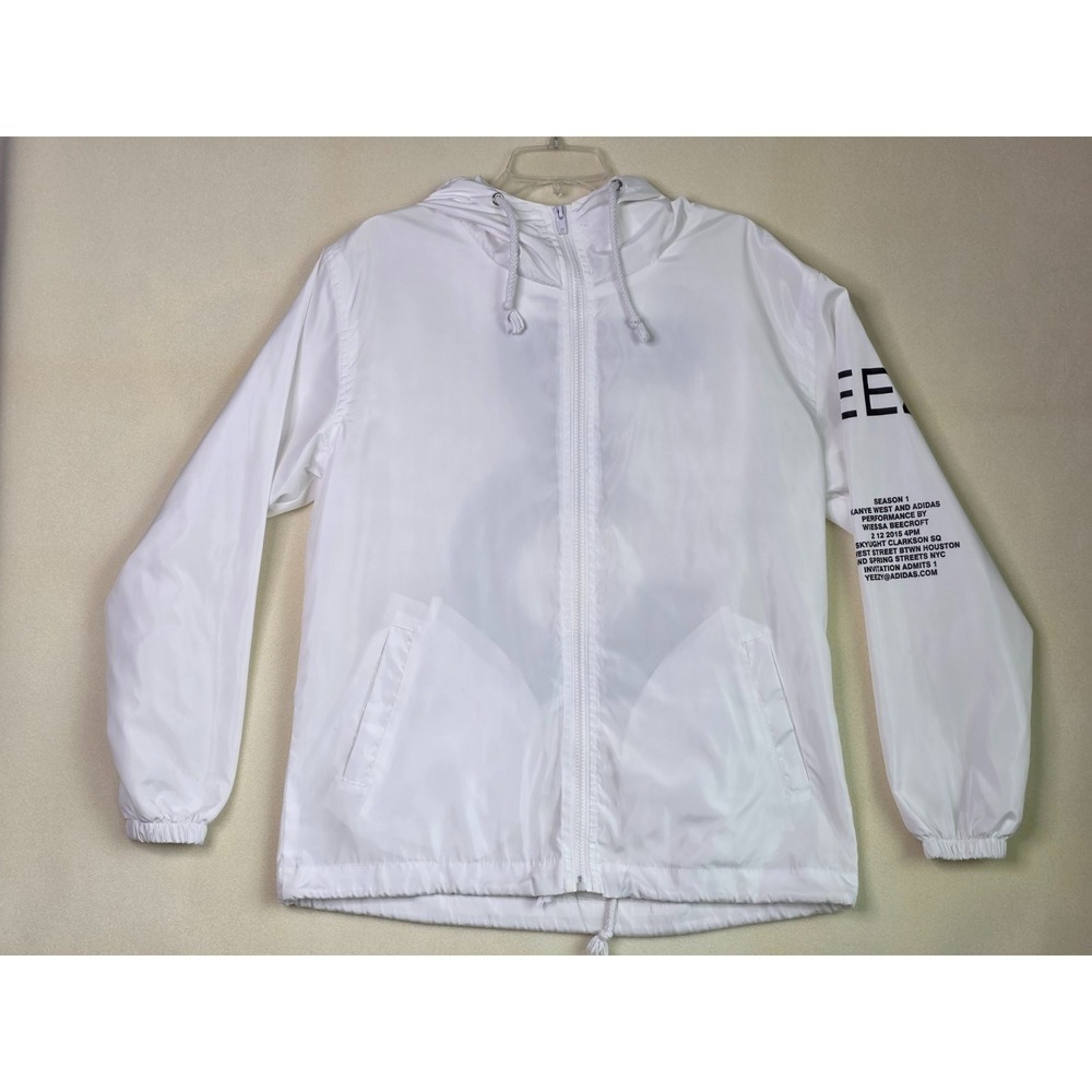 Adidas X Kanye West Yeezus Tour Wind Jacket Size M White Black Windbreaker Rare - Picture 5 of 13